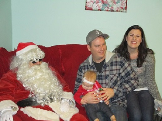 Blind Santa and a family